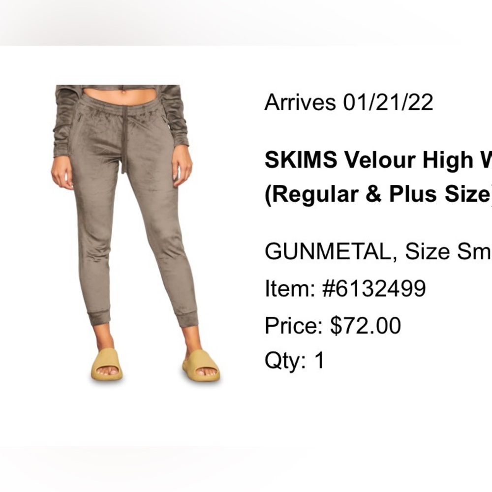 SKIMS High Rise Velour Jeans in Gray